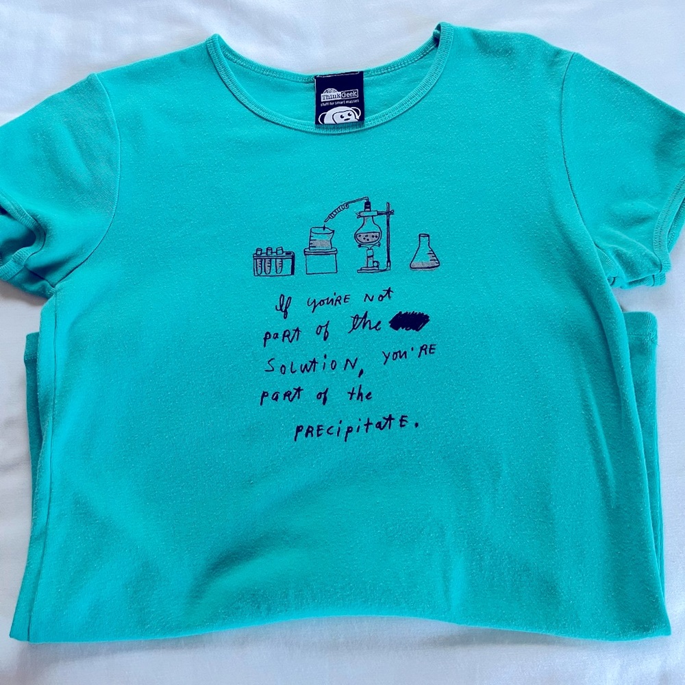Think Geek Science Humor Slim T-Shirt Size Medium